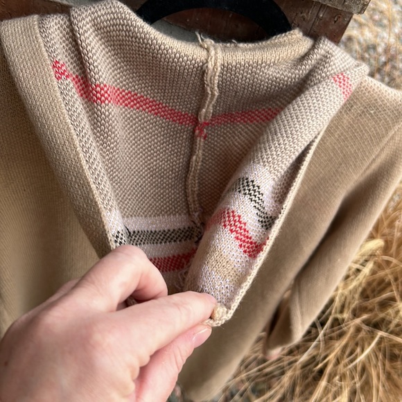 Tribekka 44 Ladies M Tan Hooded Open Sweater Pattern Cardigan - Picture 11 of 12